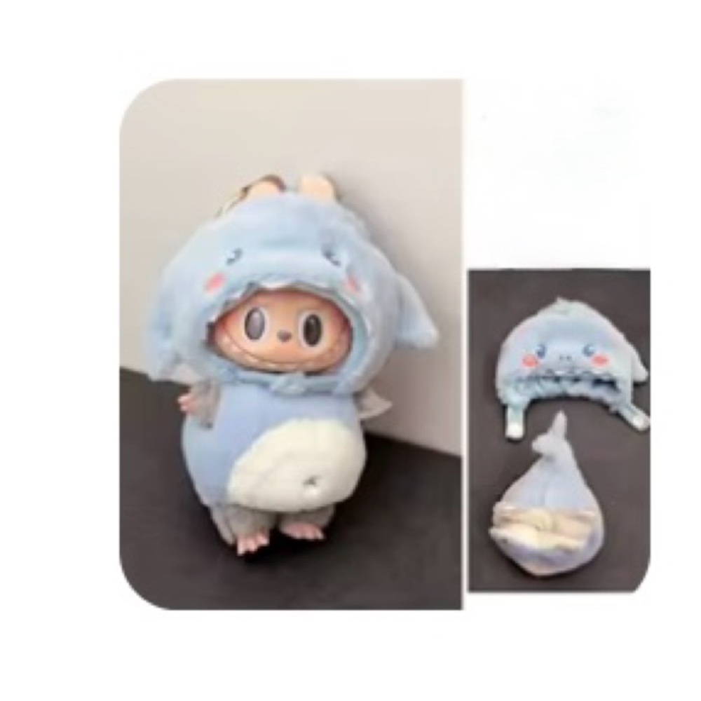 Blue baby shark Labubu costume